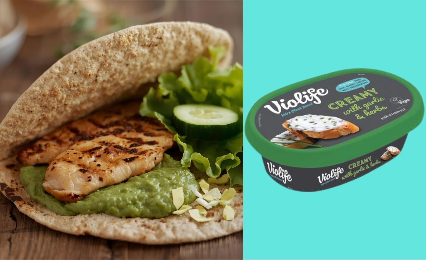 Täistera wrap broilerifilee ja võileivamäärdega (Violife)