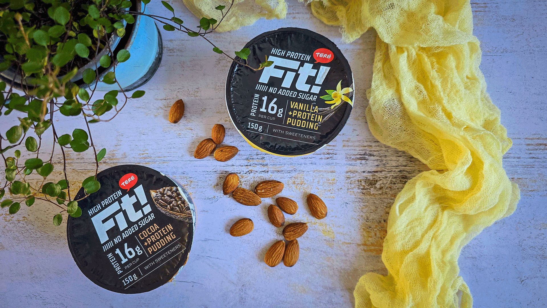 Fit puding röstitud mandlitega