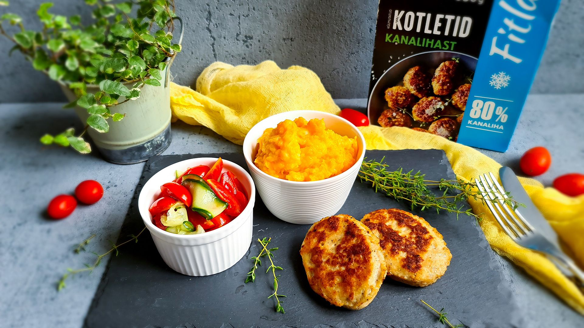 Kanakotletid kartuli-porgandipüreega