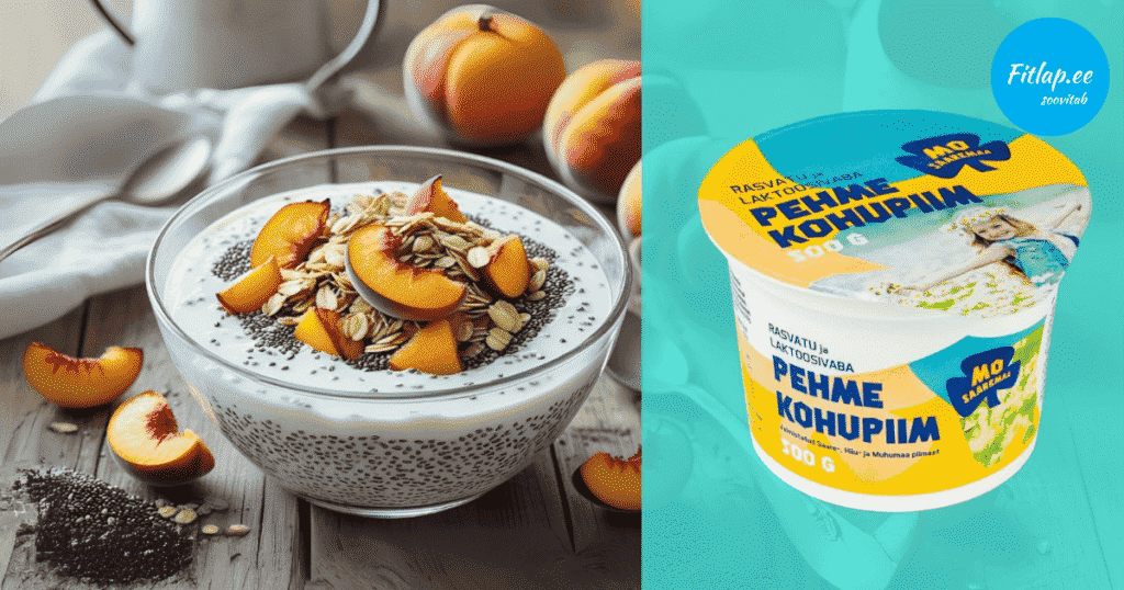 Kohupiim virsiku ja müsliga