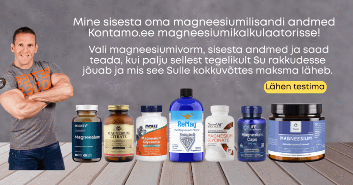 Magneesiumikalkulaator: võrdle erinevaid toidulisandeid ja kui palju magneesium rakkudesse jõuab.